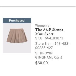 Abercrombie & Fitch Brown Checkered Skirt